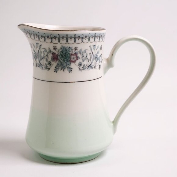 Crown Ming Fine China Floral Creamer Pitcher White & Pastel Design - Picture 1 of 4